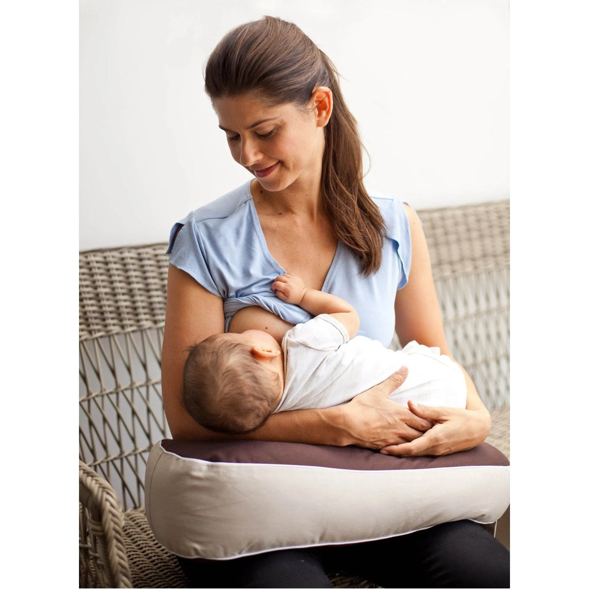 Milkbar® Nursing Pillow (Single) - Blue/Sand