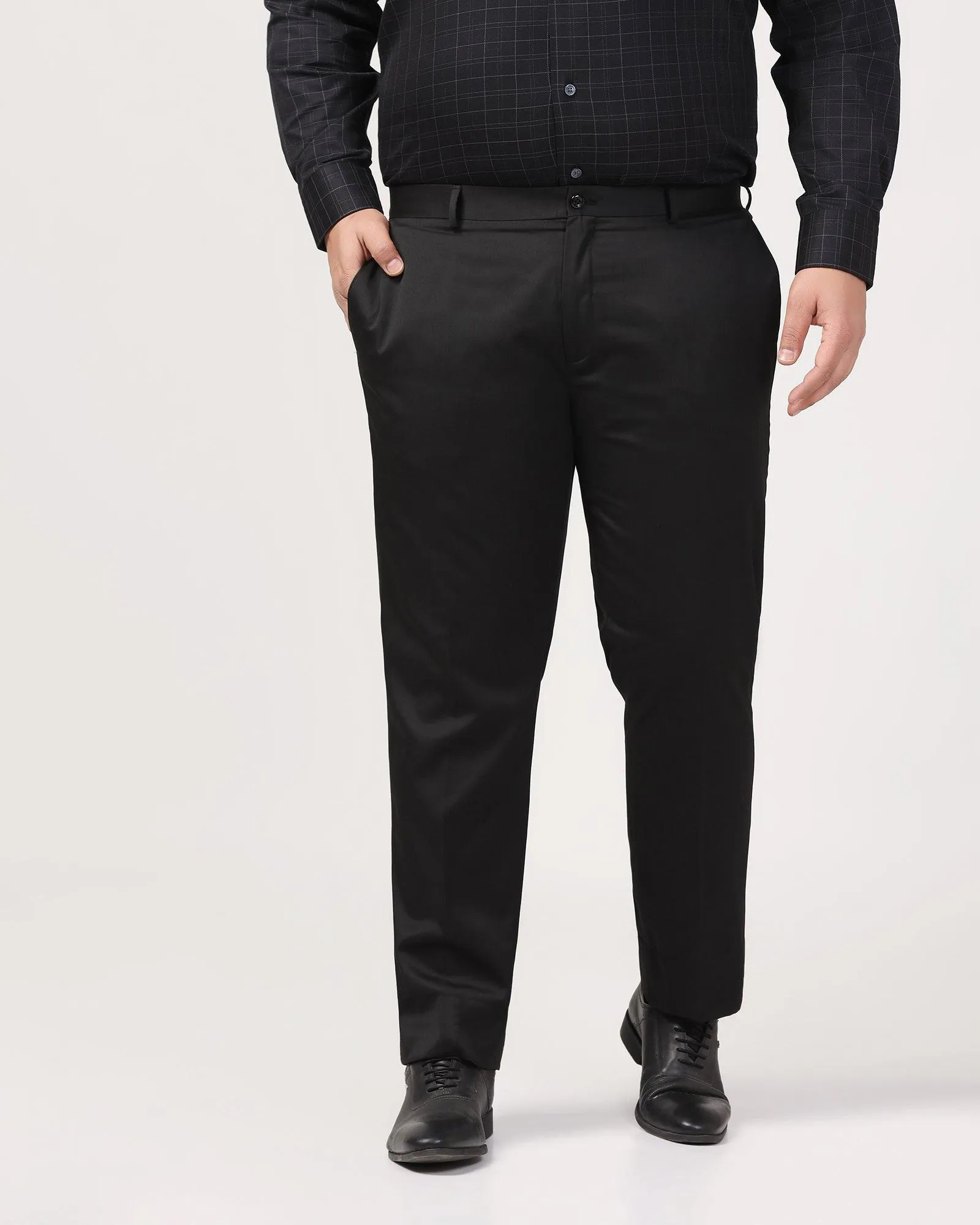 Must Haves Slim Comfort B-95 Formal Black Solid Trouser - Tisot