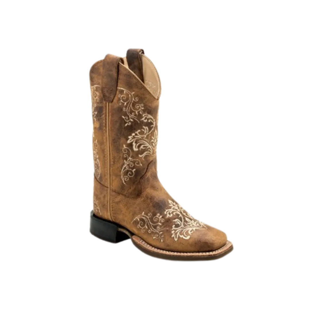 Old West Kid's Burnt Tan Boots