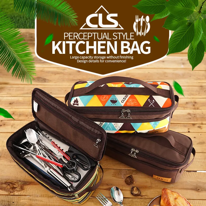 Outdoor Camping Cookware Storage Bag, Camping Barbecue Tableware Storage Bag, Self-Driving Travel Cosmetic Bag, Portable Toiletry Bag