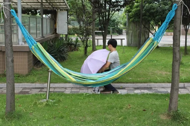 Outdoor Canvas Hammock(Blue Yellow)