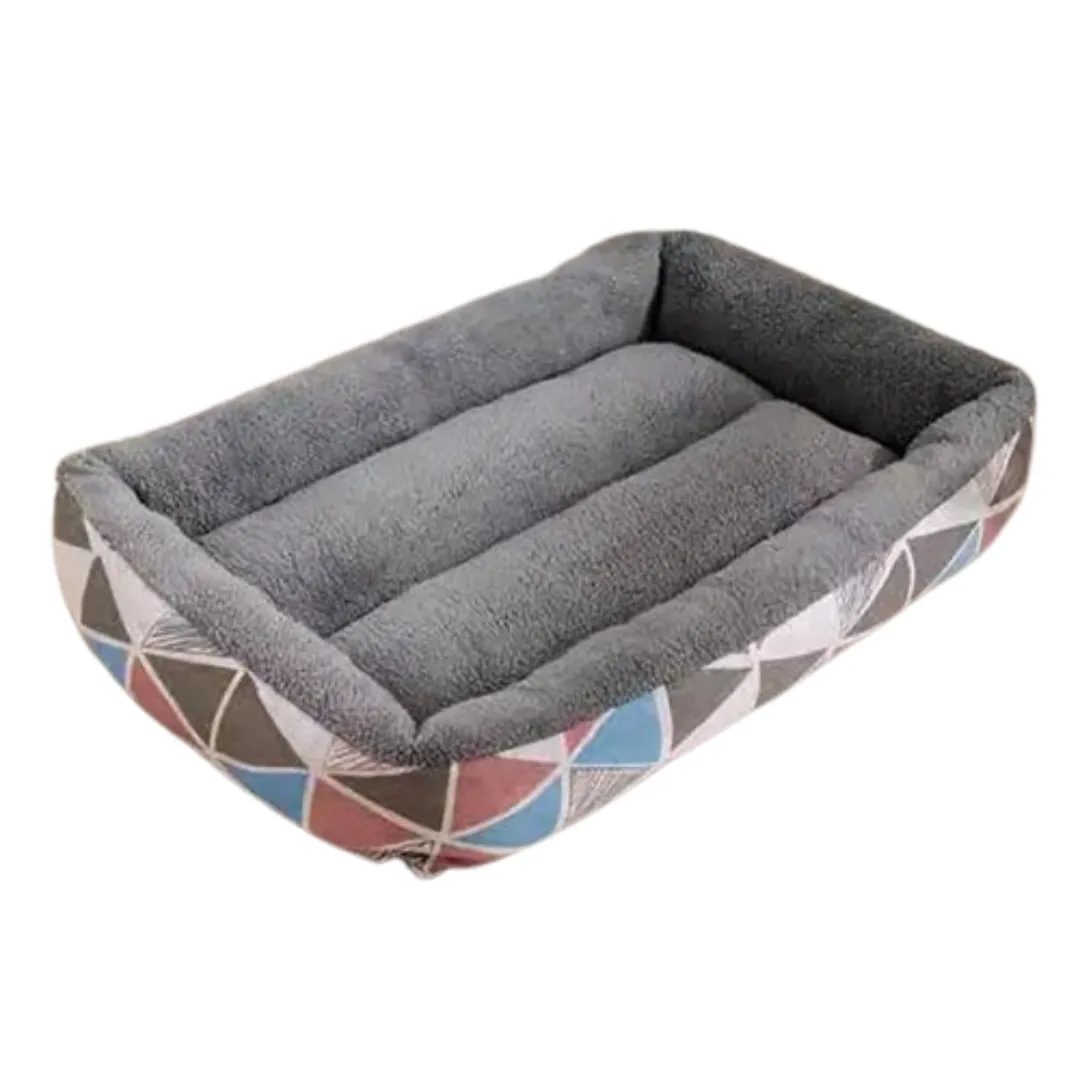 PetAffairs Waterproof and Cozy Soft Plush Square Pet Bed