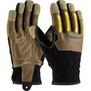 PIP 120-4100/M Goatskin Leather Palm Glove with Leather Back and Kevlar Blended Liner - Finger Impact Protection