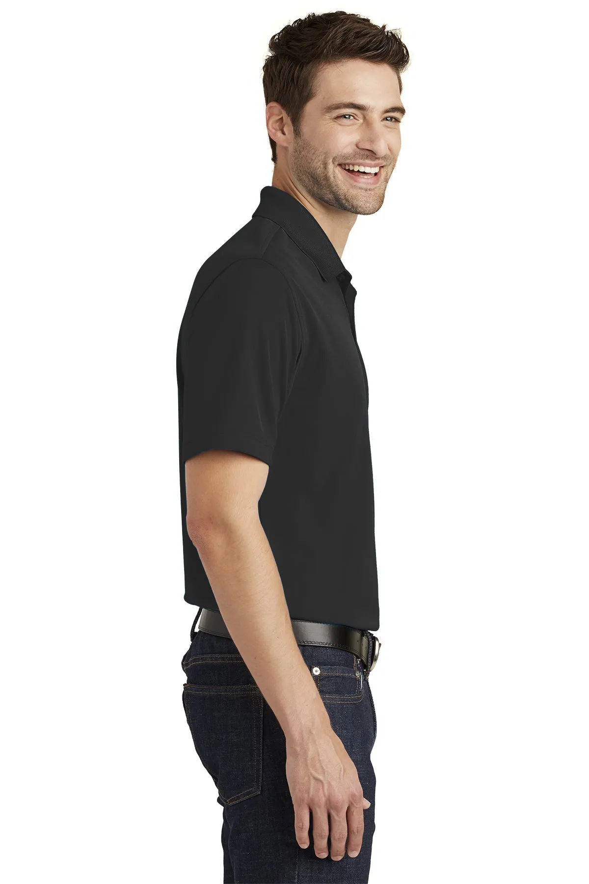 Port Authority Dry Zone UV Micro-Mesh Custom Polos, Deep Black