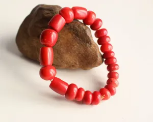 Red Coral Stretchable Wrist Mala