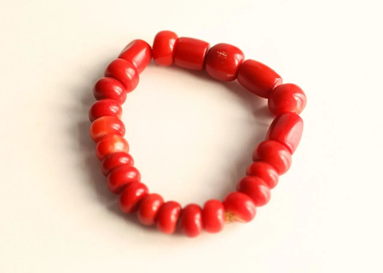 Red Coral Stretchable Wrist Mala