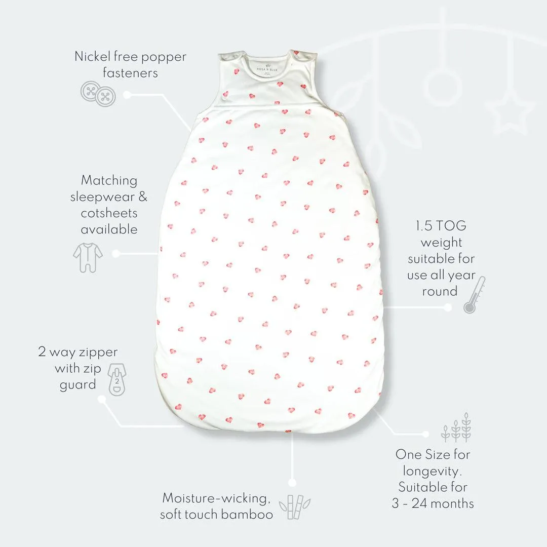 Rosa & Blue Sleeping Bag - 2.5 Tog - Heart