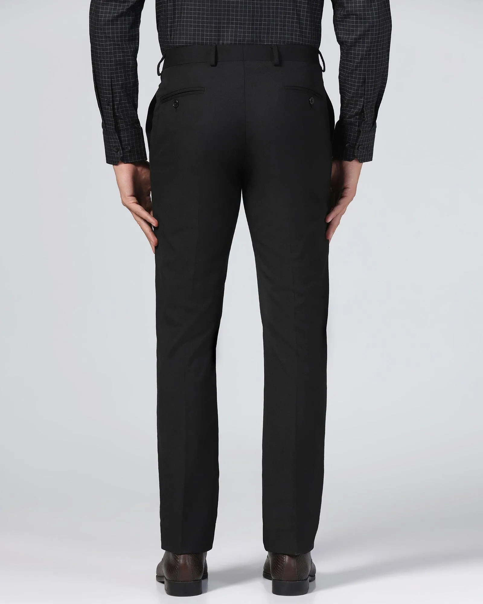 Slim Comfort B-95 Formal Black Textured Trouser - Tesla