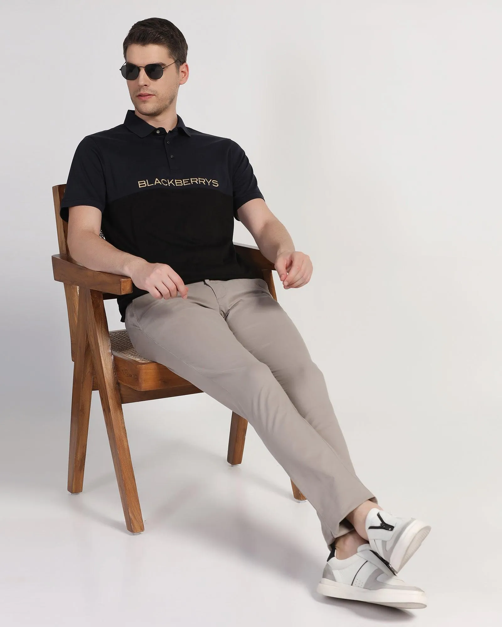 Slim Fit B-91 Casual Grey Solid Khakis - Lab