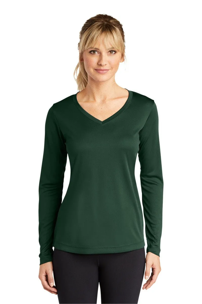 Sport-Tek LST353LS: Ladies Long Sleeve PosiCharge Competitor V-Neck Tee.