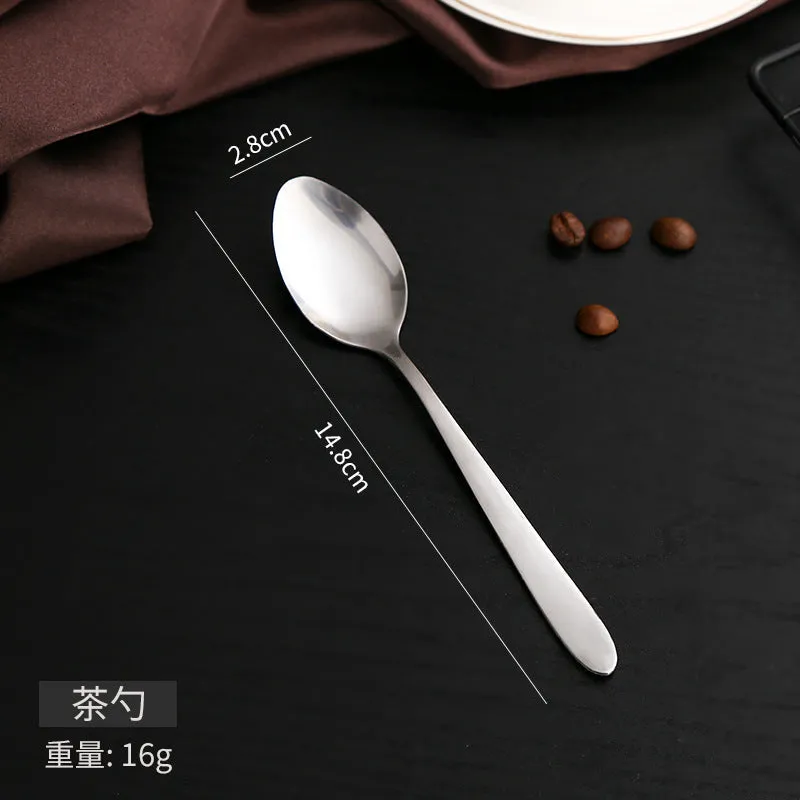 Stainless Steel Tableware Set with Light Handle Dining Knife Spoon Fork Tea Spoon Four-Piece Set Hotel Gift