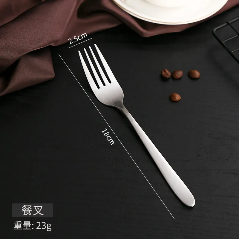 Stainless Steel Tableware Set with Light Handle Dining Knife Spoon Fork Tea Spoon Four-Piece Set Hotel Gift