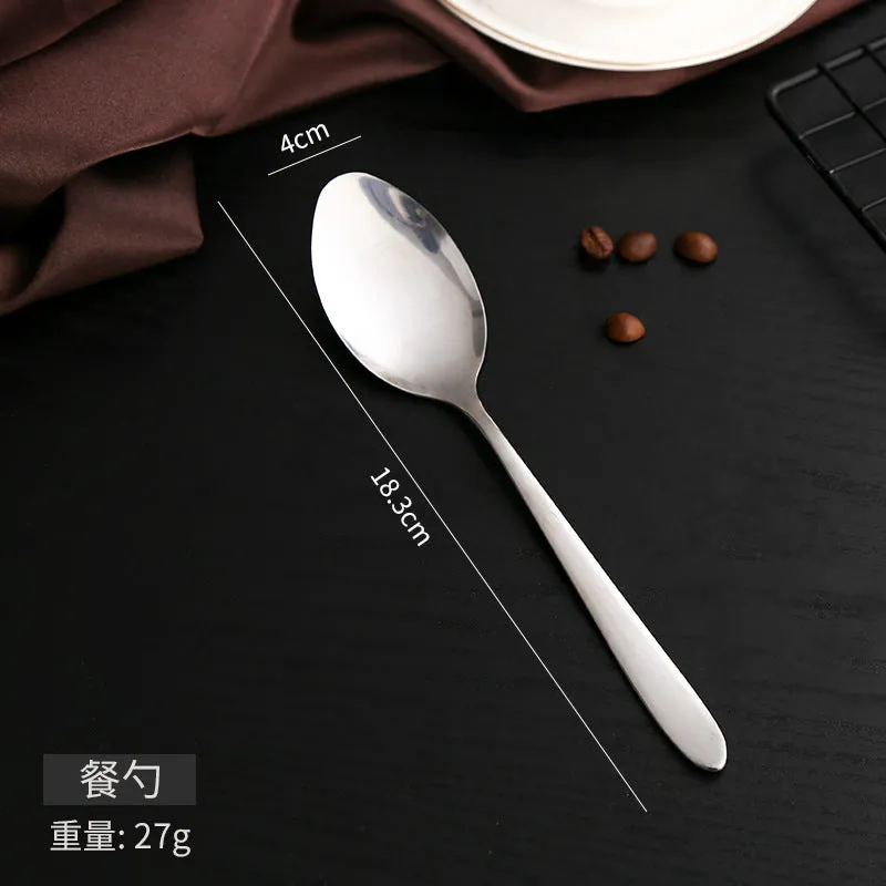 Stainless Steel Tableware Set with Light Handle Dining Knife Spoon Fork Tea Spoon Four-Piece Set Hotel Gift