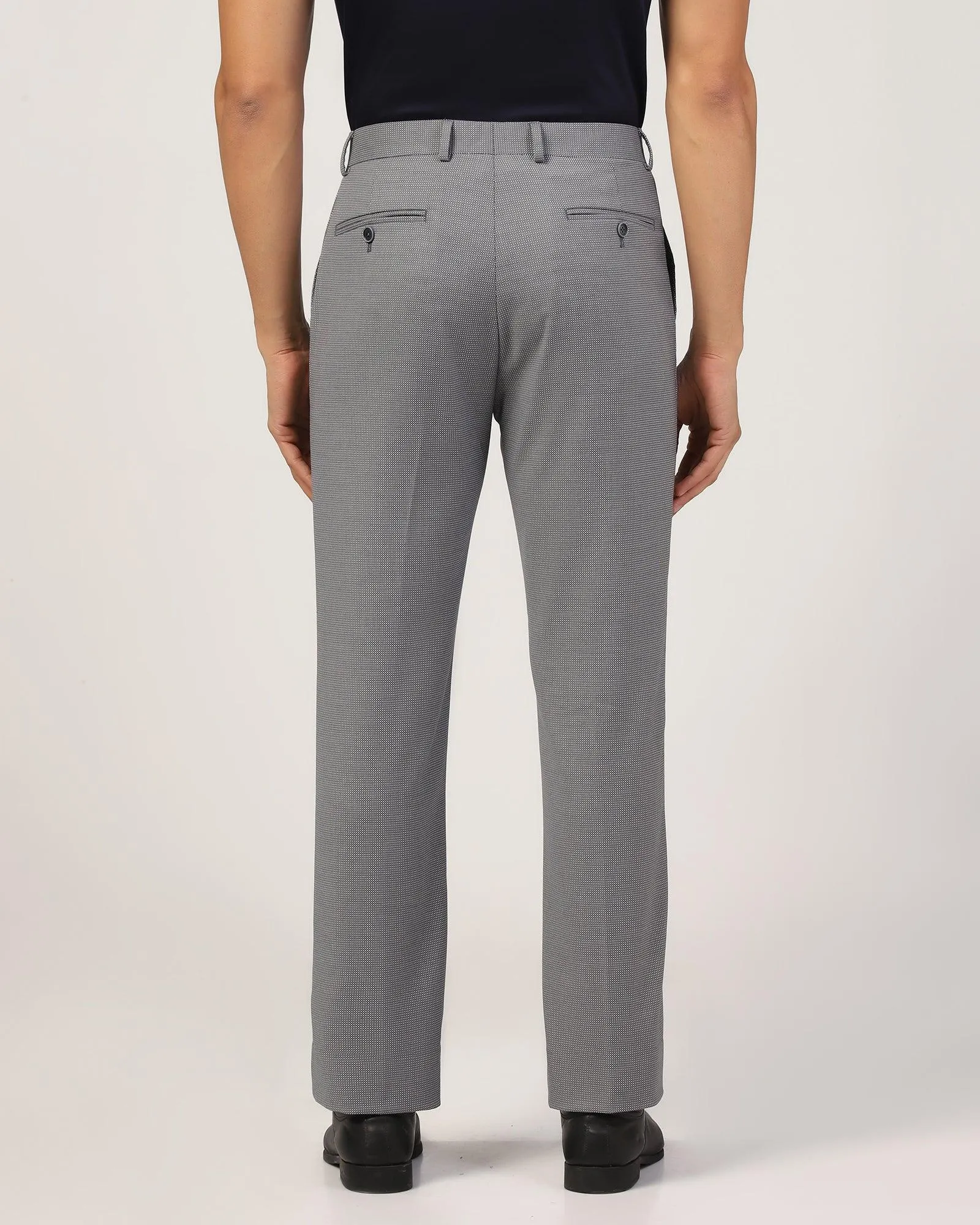 Straight B-90 Formal Grey Textured Trouser - Finess