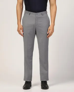 Straight B-90 Formal Grey Textured Trouser - Finess