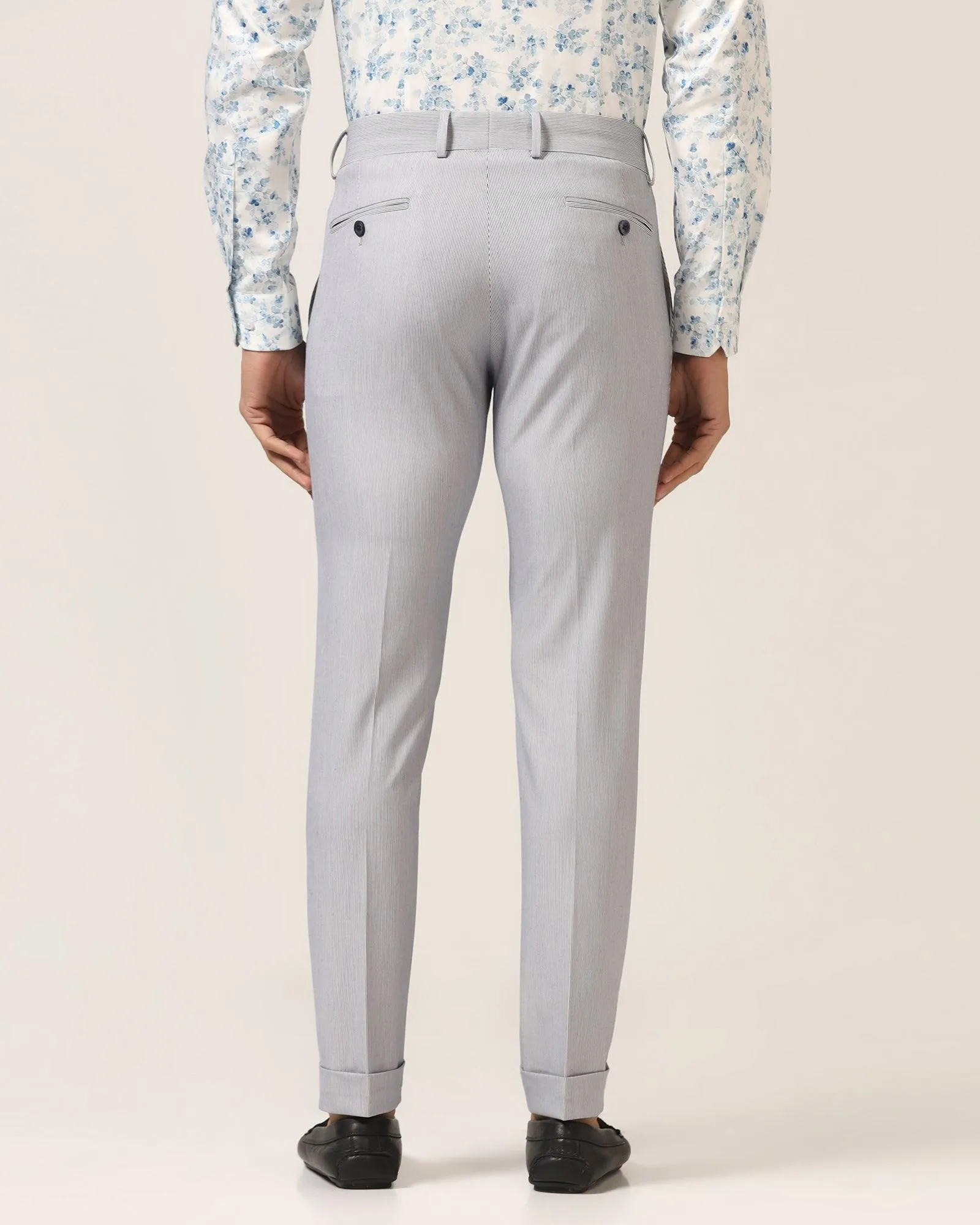 Super Slim Phoenix Formal Blue Stripe Trouser - Ninja