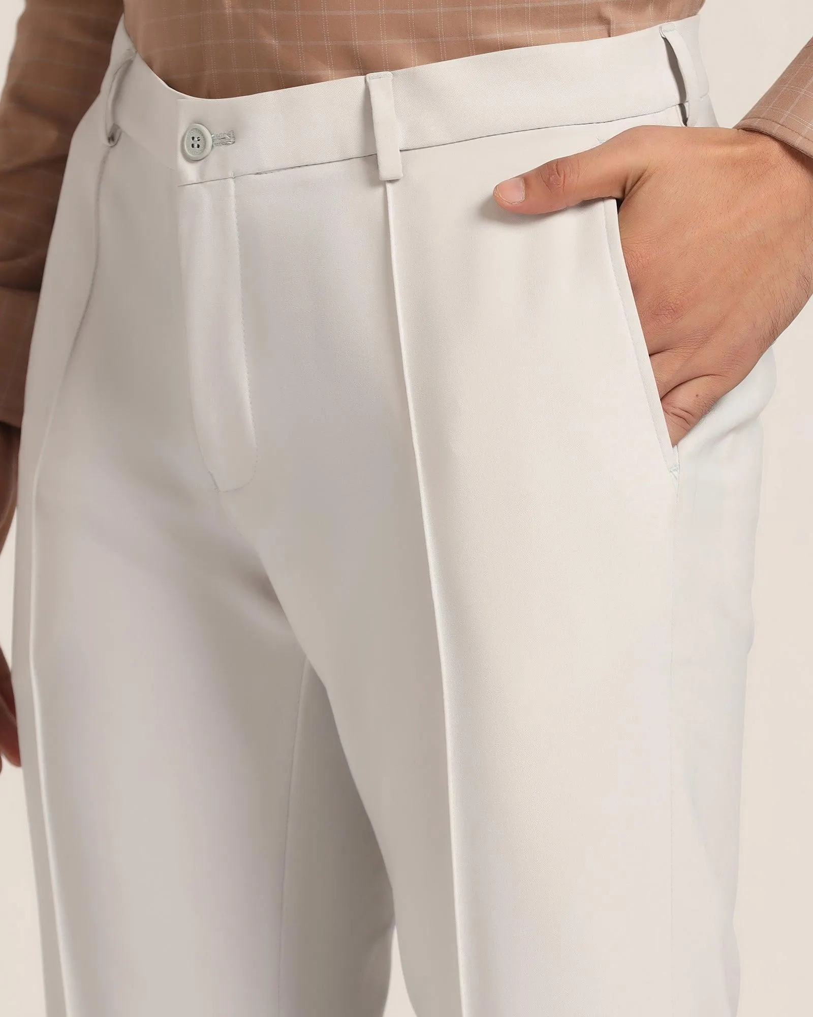 TechPro B-91 Formal Light Grey Solid Trouser - Tejin