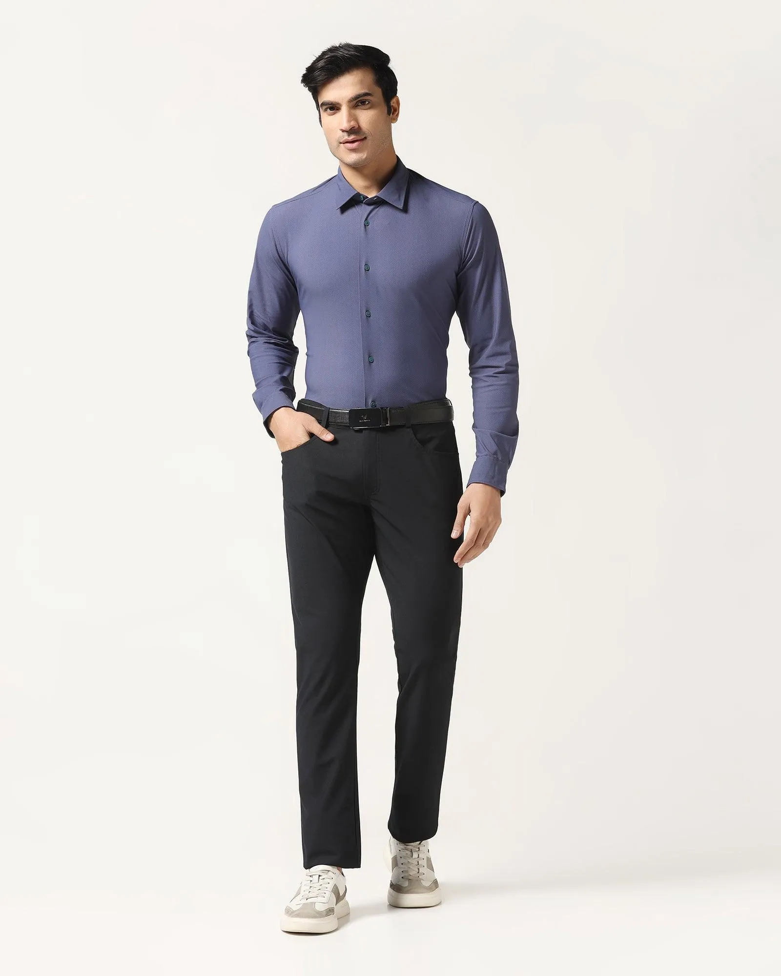 TechPro Formal Blue Textured Shirt - Mello