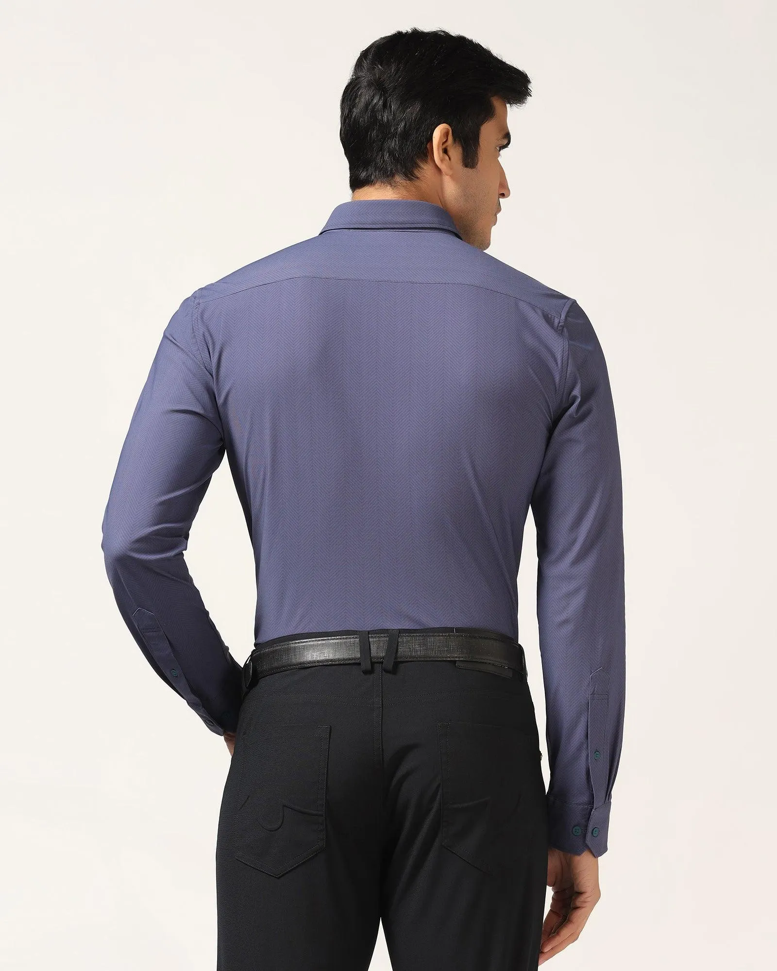 TechPro Formal Blue Textured Shirt - Mello