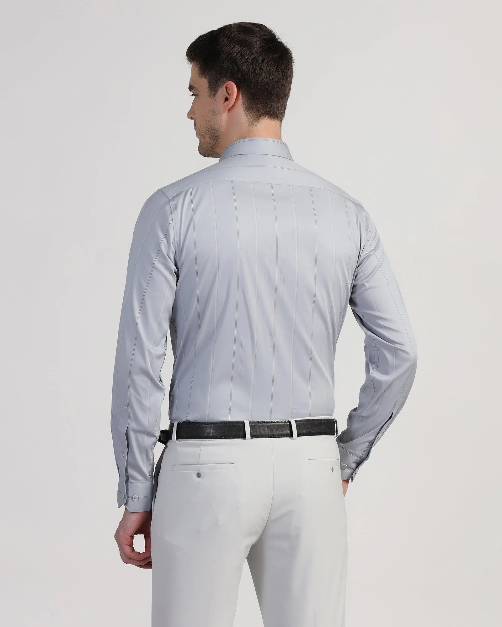 TechPro Formal Grey Stripe Shirt - Saget