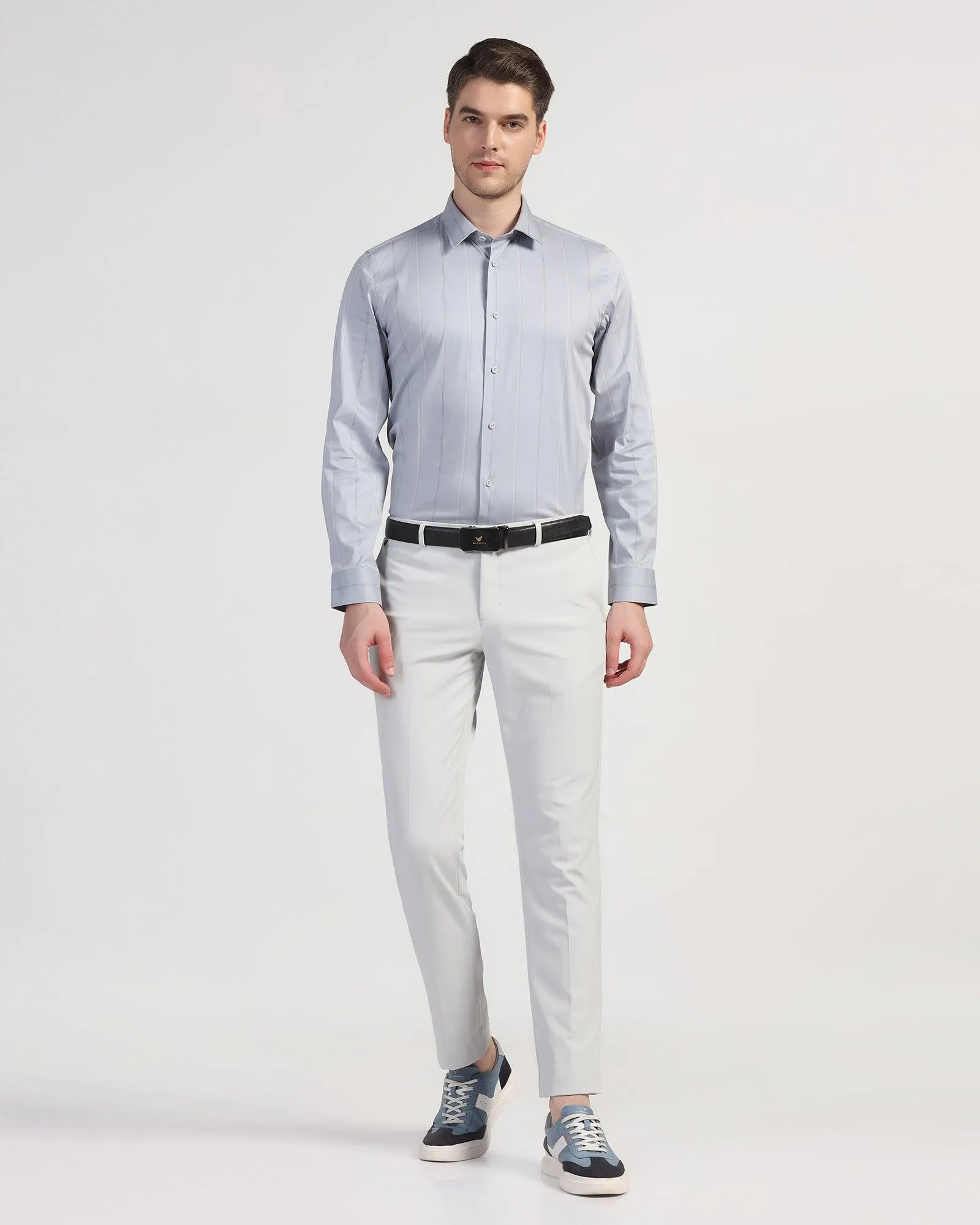 TechPro Formal Grey Stripe Shirt - Saget