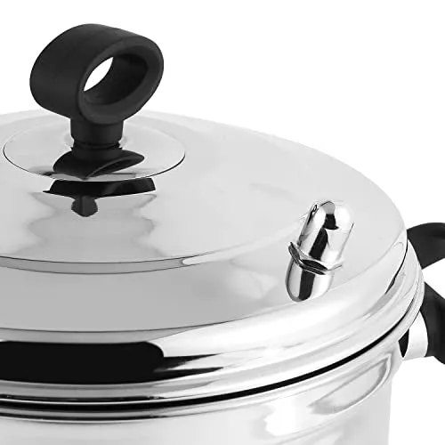 Vinod Stainless Steel Idli Pot/Idli Cooking Pot /6 Pcs Plates Induction Base Idly Maker Large /36 Cm (Makes Upto 24 Idli At A Time), Silver (36 X 23.5 X 23 Lxwxh), 1 Liter